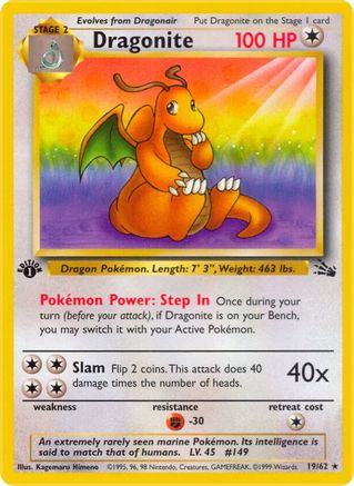 Dragonite 019/62 - 1st Edition Fossil