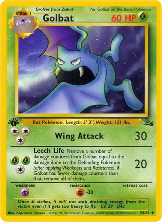 Golbat 034/62 - 1st Edition Fossil