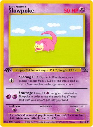Slowpoke 055/62 - 1st Edition Fossil