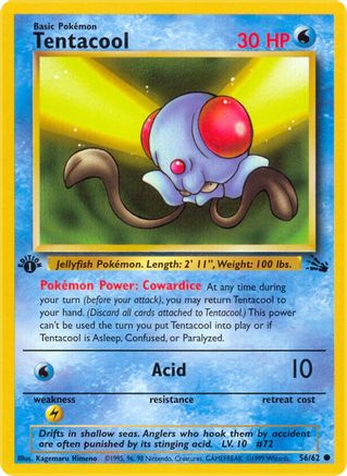 Tentacool 056/62 - 1st Edition Fossil
