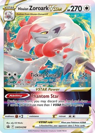Hisuian Zoroark VSTAR SWSH298 - Holofoil SWSH Sword & Shield Promo Cards