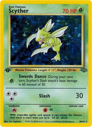 Scyther 010/64 - 1st Edition Holofoil Jungle