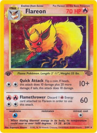 Flareon 003/64 - 1st Edition Holofoil Jungle