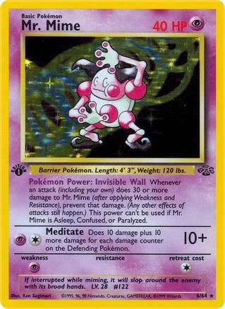 Mr. Mime 006/64 - 1st Edition Holofoil Jungle