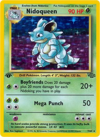 Nidoqueen 007/64 - 1st Edition Holofoil Jungle