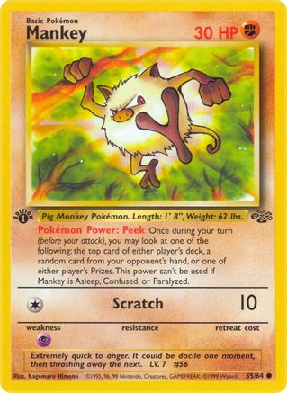 Mankey 055/64 - 1st Edition Jungle