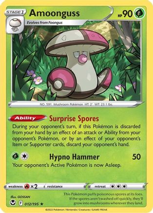 Amoonguss 012/195 - Reverse Holofoil Silver Tempest