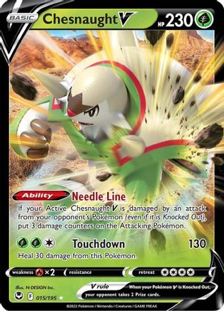Chesnaught V 015/195 - Holofoil Silver Tempest