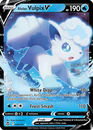 Alolan Vulpix V 033/195 - Holofoil Silver Tempest