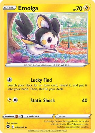 Emolga 054/195 - Reverse Holofoil Silver Tempest