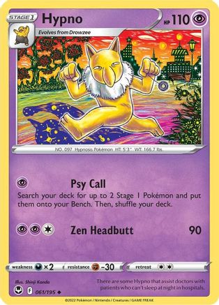 Hypno 061/195 - Reverse Holofoil Silver Tempest