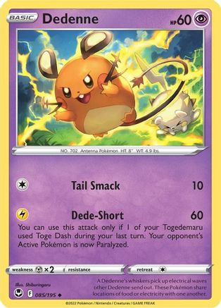 Dedenne 085/195 - Reverse Holofoil Silver Tempest