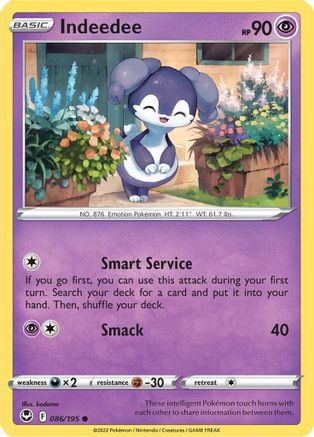Indeedee 086/195 - Reverse Holofoil Silver Tempest
