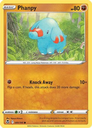 Phanpy 091/195 - Reverse Holofoil Silver Tempest