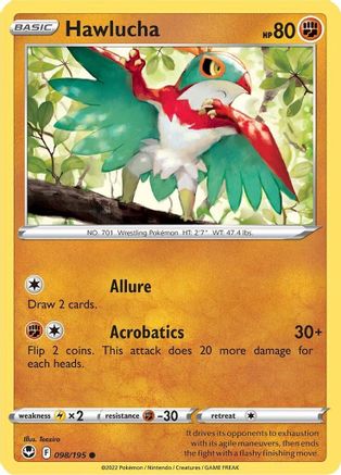 Hawlucha 098/195 - Reverse Holofoil Silver Tempest