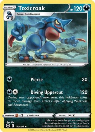 Toxicroak 110/195 - Reverse Holofoil Silver Tempest