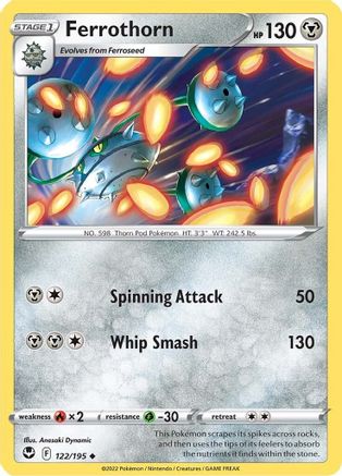 Ferrothorn 122/195 - Reverse Holofoil Silver Tempest