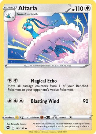 Altaria 143/195 - Reverse Holofoil Silver Tempest