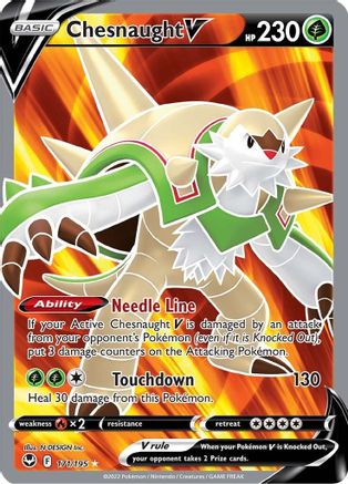 Chesnaught V (Full Art) 171/195 - Holofoil Silver Tempest