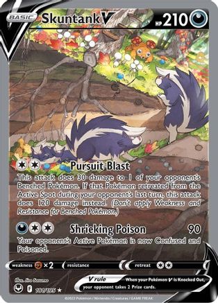 Skuntank V (Alternate Full Art) 181/195 - Holofoil Silver Tempest