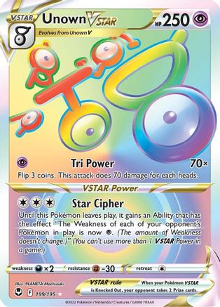 Unown VSTAR (Secret) 199/195 - Holofoil Silver Tempest