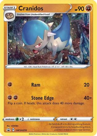 Cranidos SWSH274 - Holofoil SWSH Sword & Shield Promo Cards