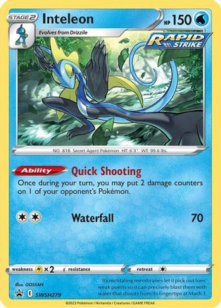Inteleon SWSH279 - Holofoil SWSH Sword & Shield Promo Cards