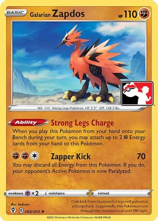 Galarian Zapdos 082 Prize Pack Series Cards
