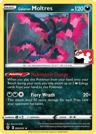 Galarian Moltres Prize Pack Series Cards
