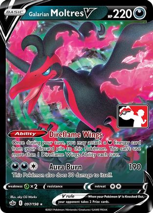 Galarian Moltres V 097 - Holofoil Prize Pack Series Cards