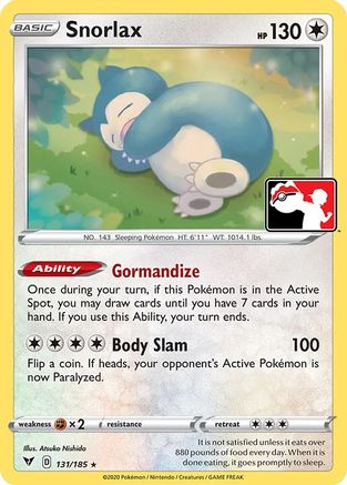 Snorlax 131/185 - Holofoil Prize Pack Series Cards