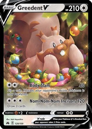 Greedent V 120/159 - Holofoil Crown Zenith