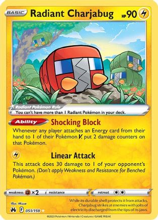 Radiant Charjabug 051/159 - Holofoil Crown Zenith