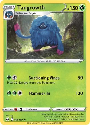 Tangrowth 005/159 - Reverse Holofoil Crown Zenith