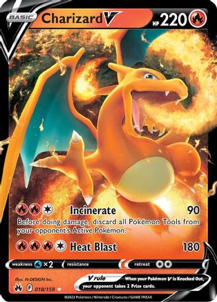 Charizard V 018/159 - Holofoil Crown Zenith