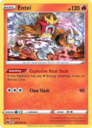Entei 021/159 - Holofoil Crown Zenith