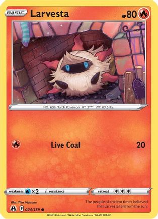 Larvesta 024/159 - Reverse Holofoil Crown Zenith
