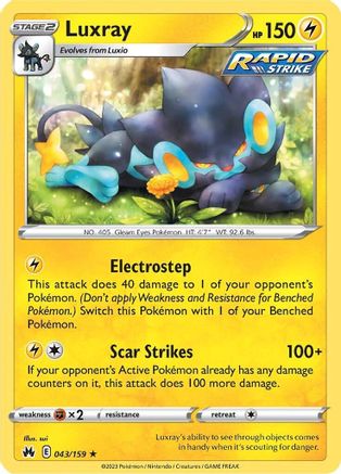 Luxray (43) (43) 043/159 - Reverse Holofoil Crown Zenith