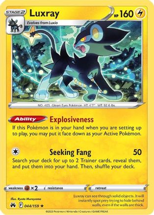 Luxray (44) (44) 044/159 - Reverse Holofoil Crown Zenith