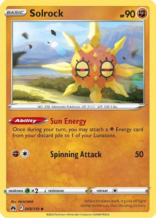 Solrock 069/159 - Reverse Holofoil Crown Zenith