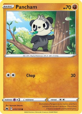 Pancham 072/159 - Reverse Holofoil Crown Zenith