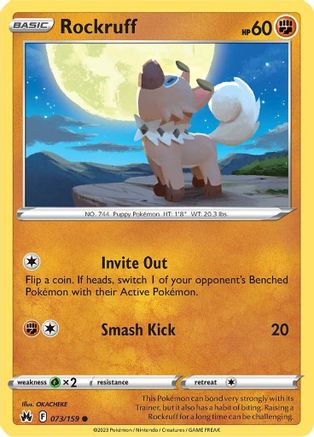 Rockruff 073/159 - Reverse Holofoil Crown Zenith