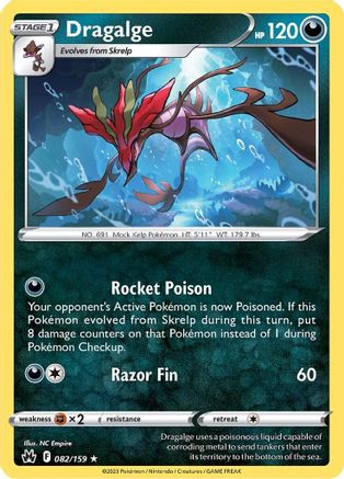 Dragalge 082/159 - Reverse Holofoil Crown Zenith