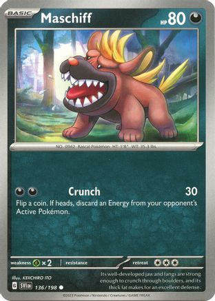 Maschiff 136/198 - Reverse Holofoil Scarlet & Violet Base Set