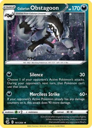 Galarian Obstagoon (Cosmos Holo) 161/264 - Holofoil Miscellaneous Cards & Products