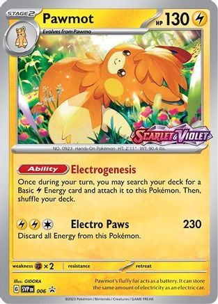 Pawmot (Prerelease) 006 - Holofoil SV Scarlet & Violet Promo Cards