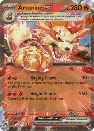 Arcanine ex 032/198 - Holofoil Scarlet & Violet Base Set