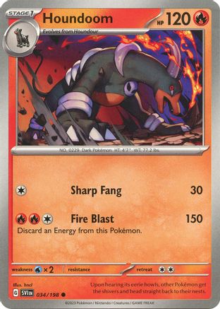 Houndoom 034/198 - Reverse Holofoil Scarlet & Violet Base Set