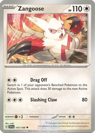 Zangoose 147/198 Scarlet & Violet Base Set