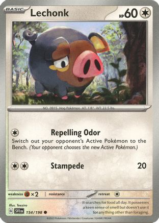 Lechonk 154/198 - Reverse Holofoil Scarlet & Violet Base Set
